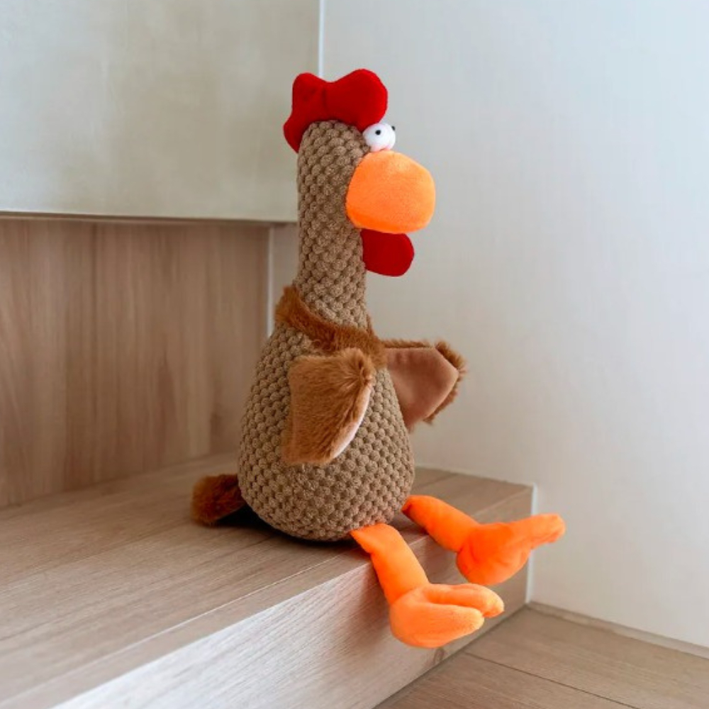 Brinquedo Pet Pelúcia Sonora Galo Carijó Flicks Zoiudinho para Animais e Crianças