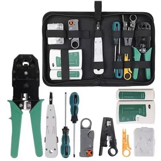 Kit Ferramentas Manutenção De Rede Lan Internet Testador De Cabos Rj45 Alicate Crimpar 3 Em1 Profissional-envio rapido