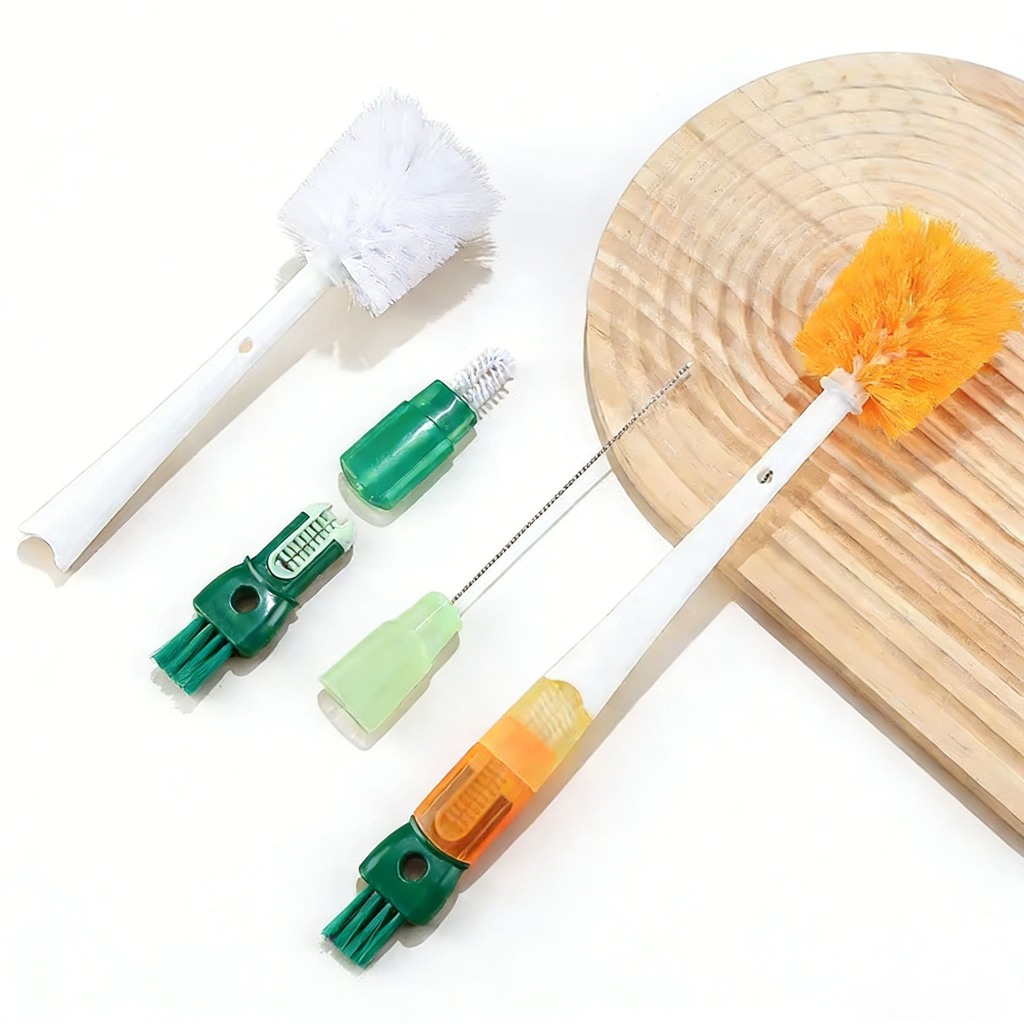 Escova 5 em 1 multifuncional: Para garrafas, escova de entalhes de copos, ferramenta de limpeza, acessório de cozinha!