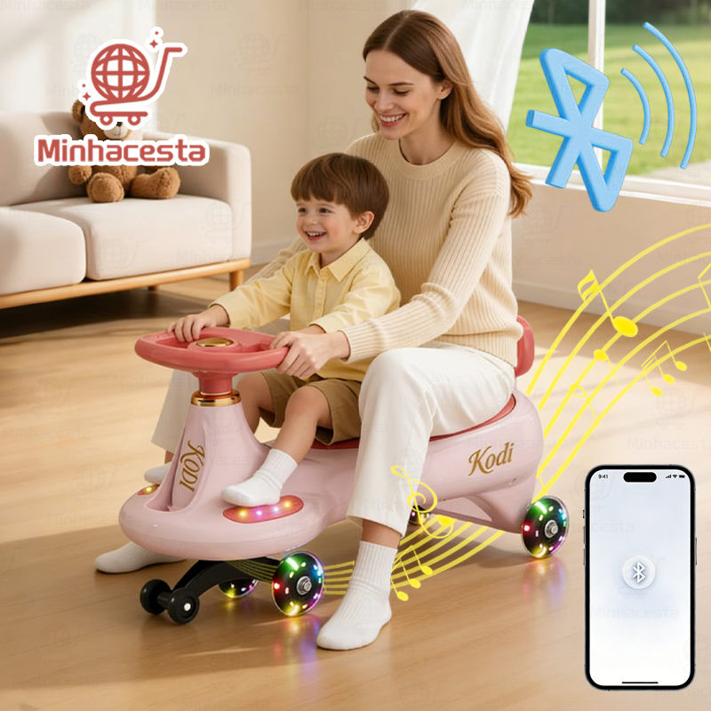 Carrinho De Rolimã Com Led elétrico Bluetooth Que Brinquedo Criança Brincadeiras de Rua