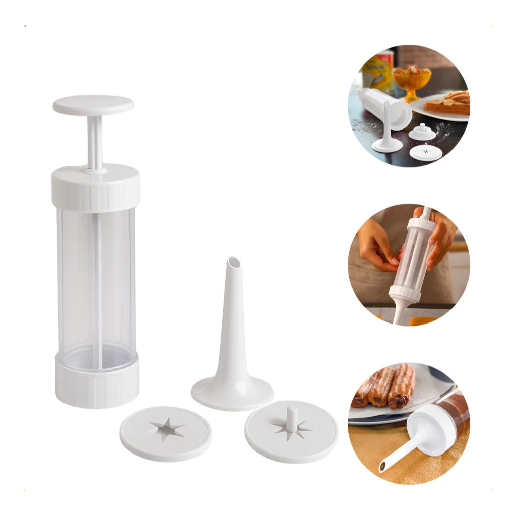 Maquina de Churros Manual Modelador Aparelho de fazer Churros Rechear Branco - Nitron