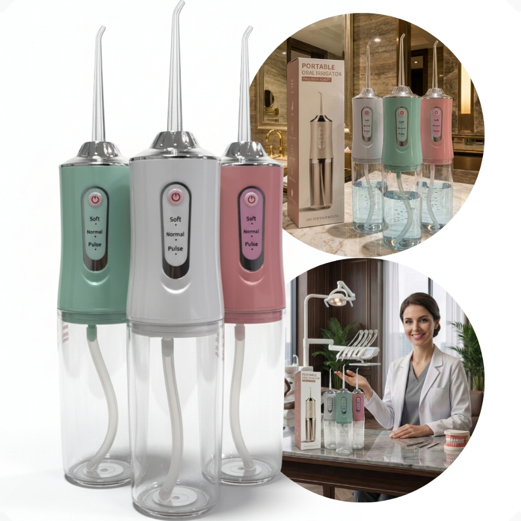 Irrigador Oral Portátil Elétrico USB 3 Modos Limpeza Dental Higiene Bucal Bivolt 3 Cores