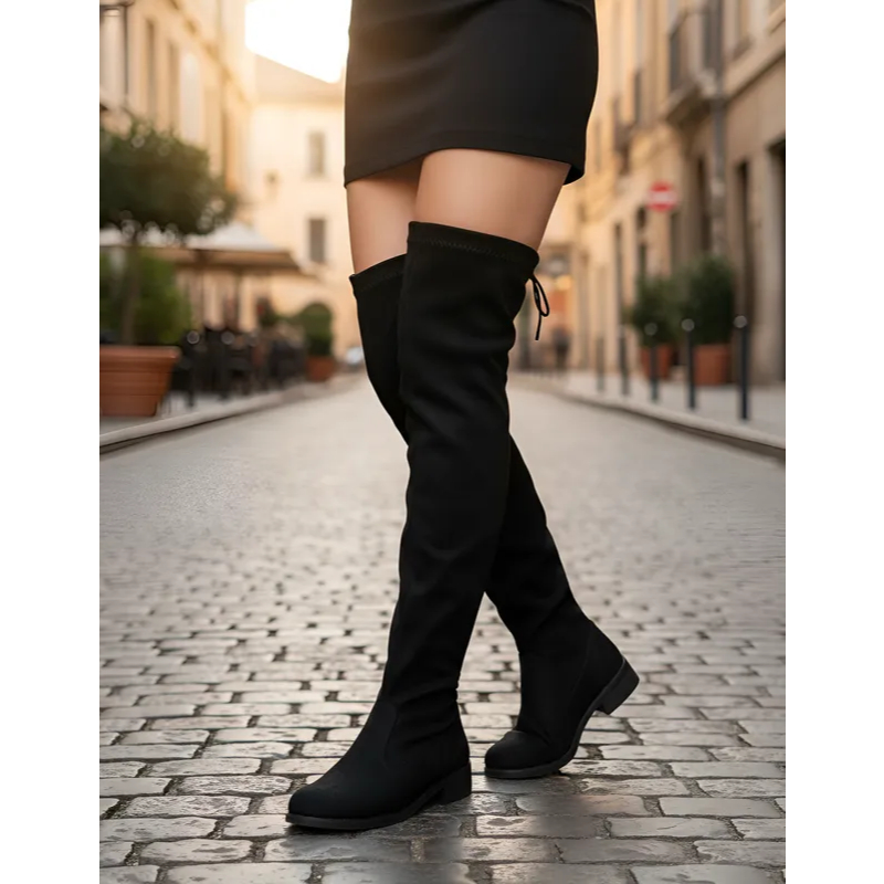 Bota Montaria Over The Knee em Camurça Acima Do Joelho Rodeio Country