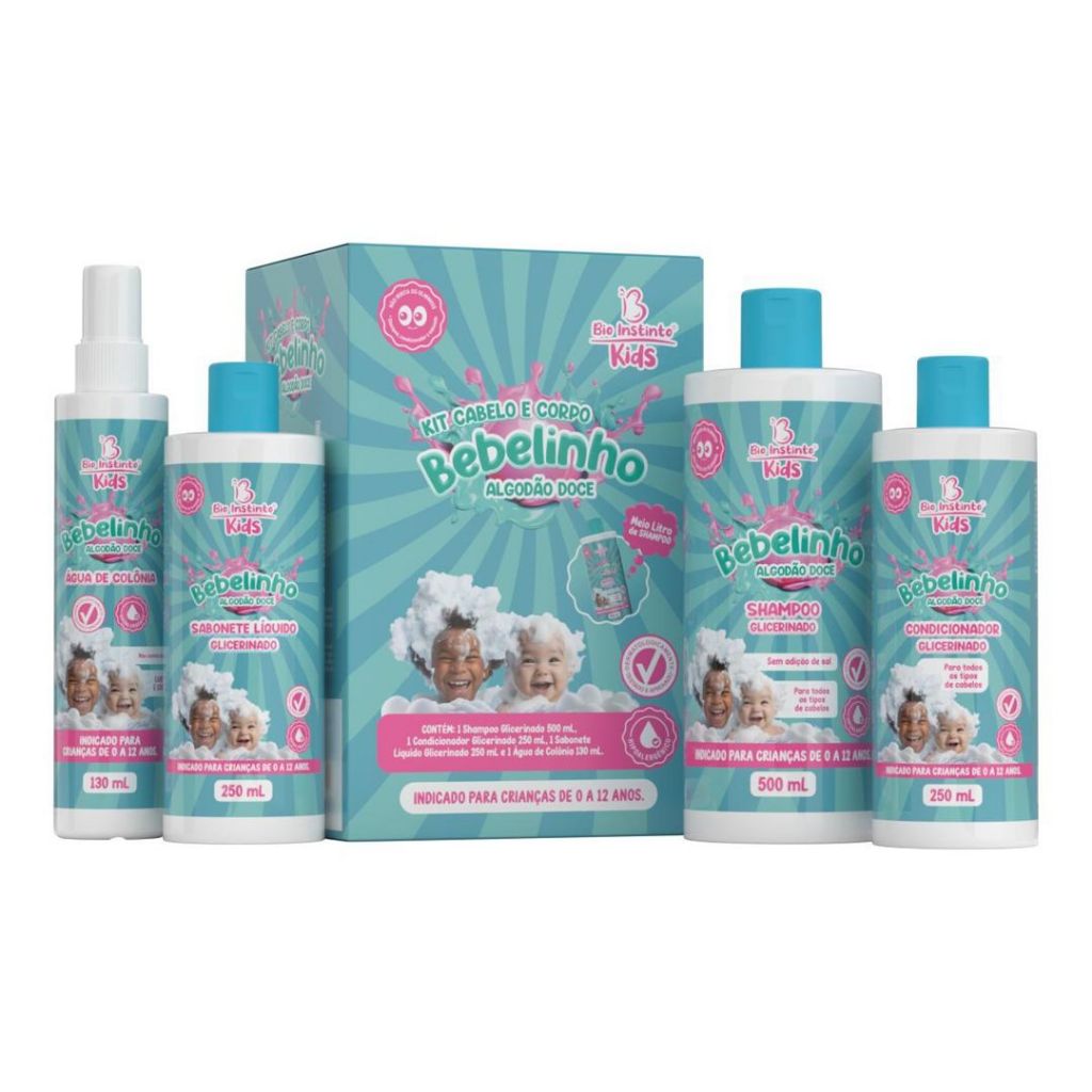 01 KIT BEBELINHO ALGODÃO DOCE 4Itens Bio Instinto