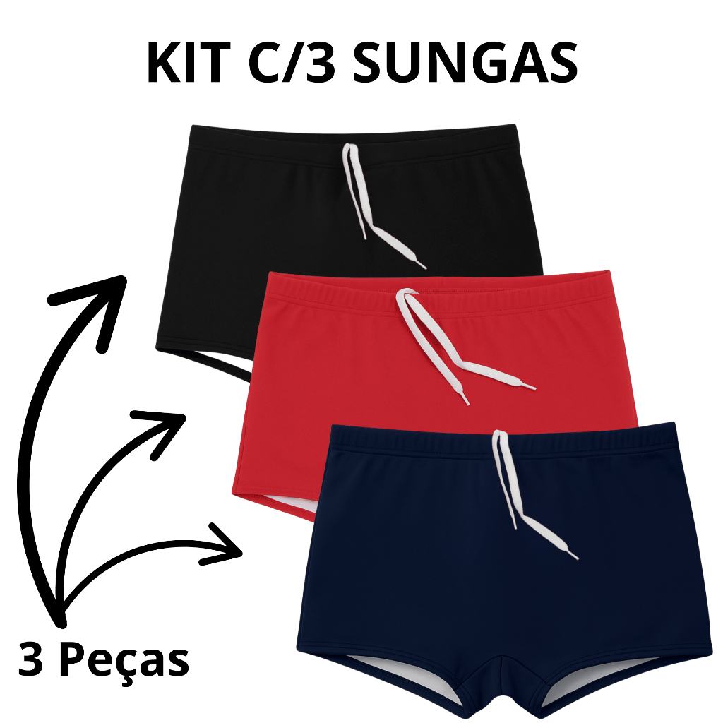 Sunga Boxer Masculina Azul Preta Chega Rápido