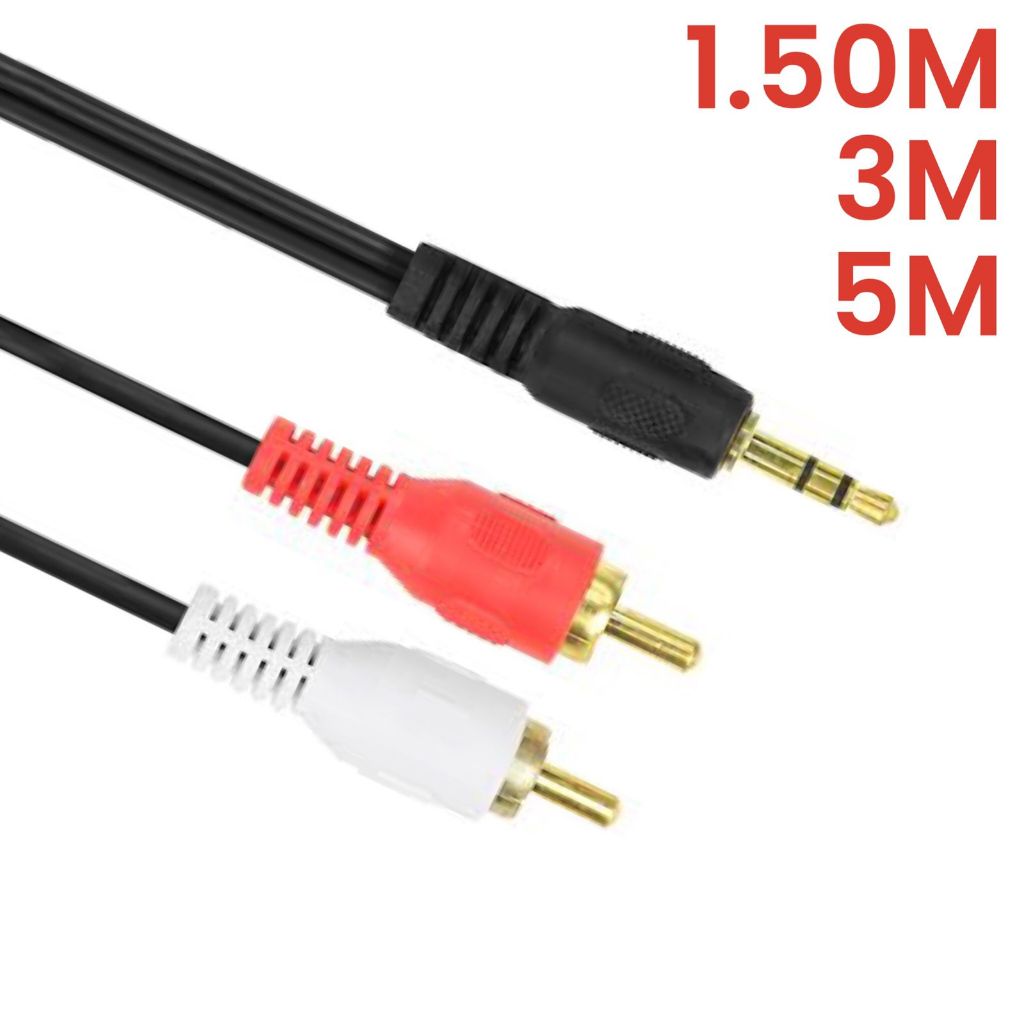 Cabo Adio Auxiliar P2 Estereo X 2 Rca 1,50M 3M 5M
