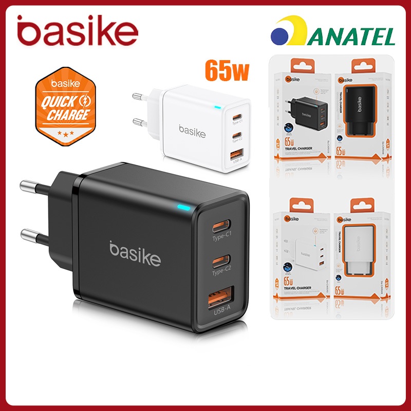Basike Carregador Carregamento Turbo 65W/20W Fonte carga rápida Torre Carregar Celular Portátil，CAR049