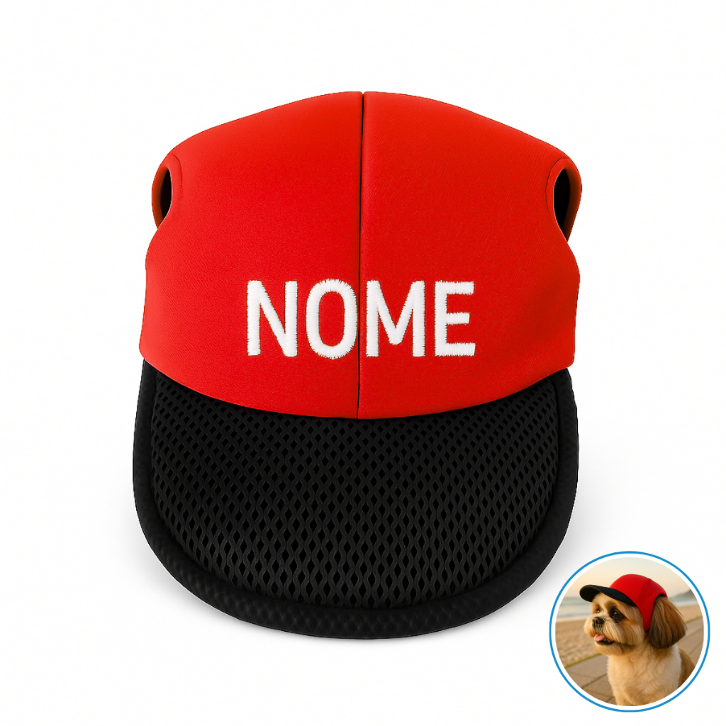 Boné para Cachorro e Gato Pequeno , Médio e Grande | Proteção Solar e Estilo Pet Personalizado Nome