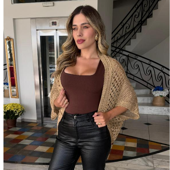 CAPA KIMONO LUXO TRICOT CROCHE PLUS SIZE FEMININO RENDADO  MODA BLOGUEIRA INSTAGRAM ELEGANTE