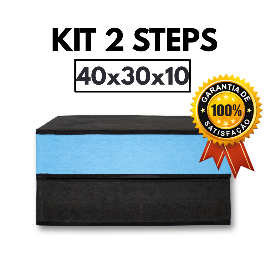 Kit 2 Step Academia 40x30x10 Exercício Crossfit Aeróbico Yoga Pilates Fisioterapia Estepe