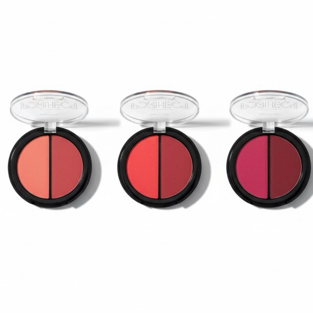 Paleta duo Blush 2Tons Alta Pigmentação, Fácil de Esfumar, Acabamento Matte e Glow-Blush make profissional