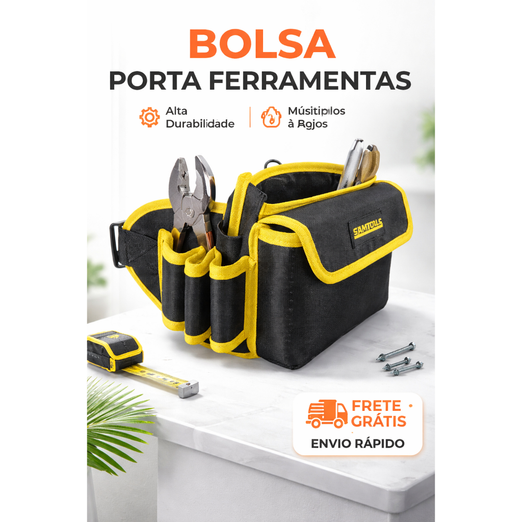 Kit Porta Ferramentas Profissional – Bolsa com Cinto ou Suporte para Cinta Startools resistente ****