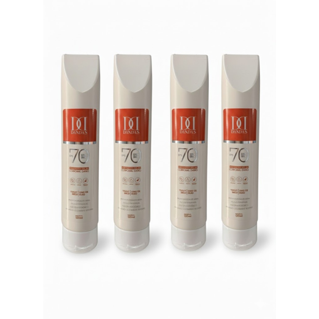 Kit 4 Protetor Solar Dandas 70 FPS  C/ Toque Seco 150ml