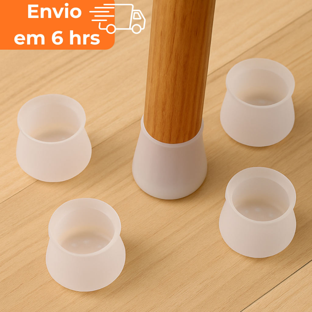 Kit 4/16/24 Protetor de Pés de Cadeira Silicone Proteção Borracha para Móveis Pé de mesa