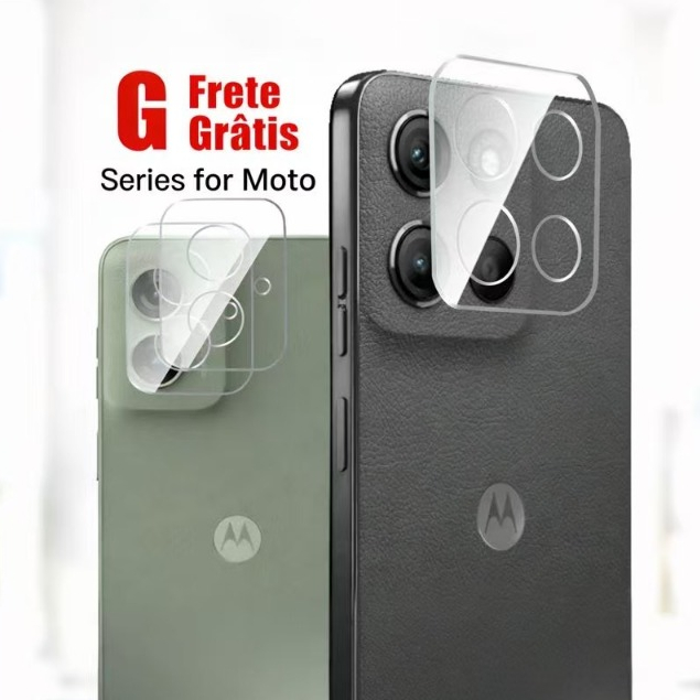 Película Protetora Lente Traseira Vidro Temperado 3D De Câmera Motorola Moto Edge 60 PRO/ 60 Fusion/G15/G05/G75/G56