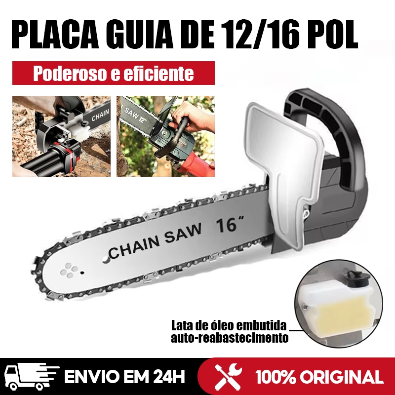 Adaptador Motosserra Para Esmerilhadeira - 12 e 16 pol,Ferramentas Corte de madeira M10