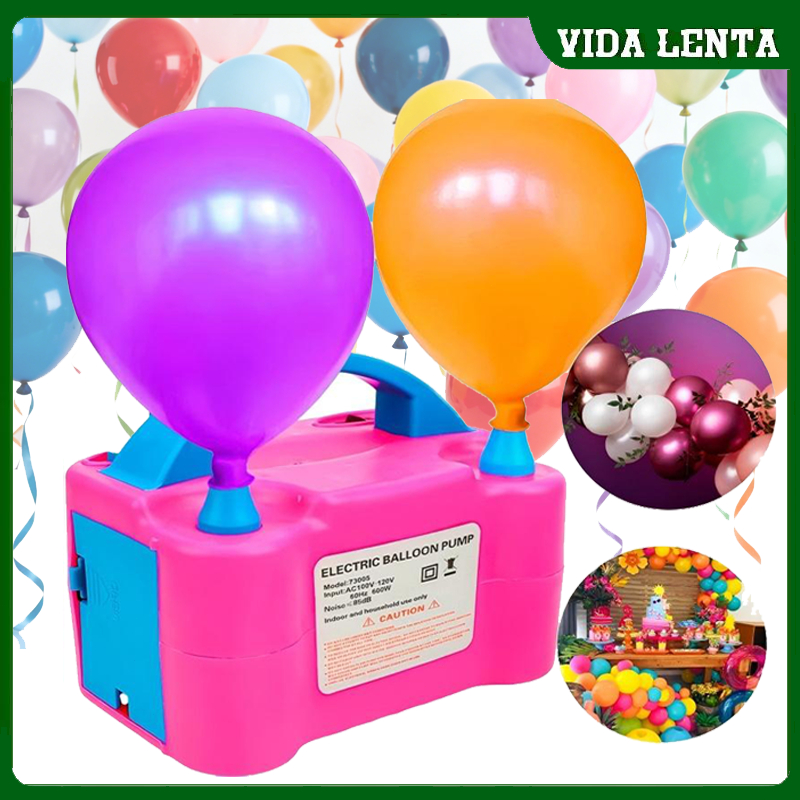 Bomba Inflável Elétrica de Balões 2 Bicos 110V/220V - Ideal para Decoração de Eventos e Festas