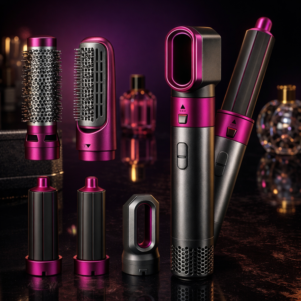 Escova Modeladora Profissional 5 em 1 – Secador, Alisador e Babyliss com Ar Quente 110V