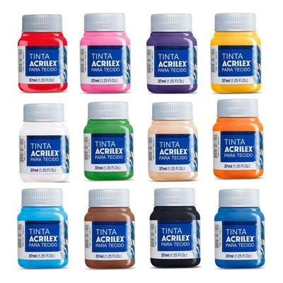 Tinta para Tecido Fosca 37ml - Acrilex (Escolha as Cores)