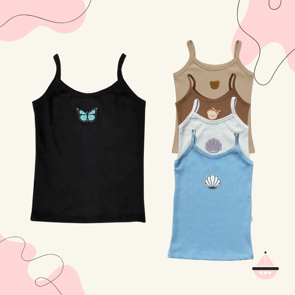 Blusinha Regata Infanto Juvenil Moda Girly Confort Fofo Verao Calor Slim Refrescante Praia Piscina