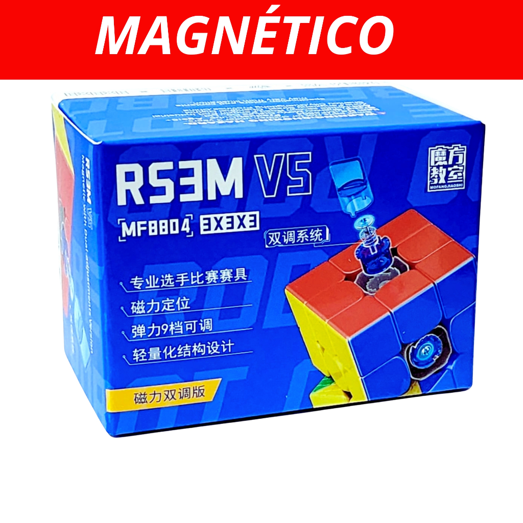 Cubo mágico magnético 3x3x3 profissional RS3M v5 moyu