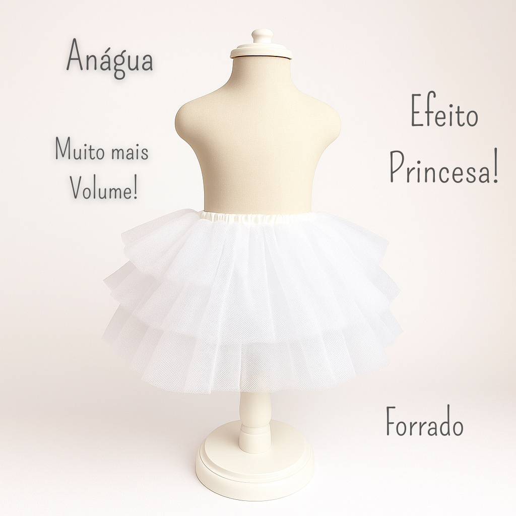 Saiote Infantil Anágua Menina Saia de Armação para Vestido de Festa