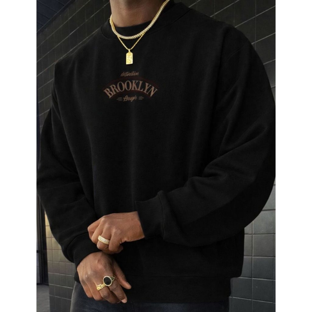 POLAR BEAR Moletom Careca Gola Redonda Estampado Brooklyn Laugh