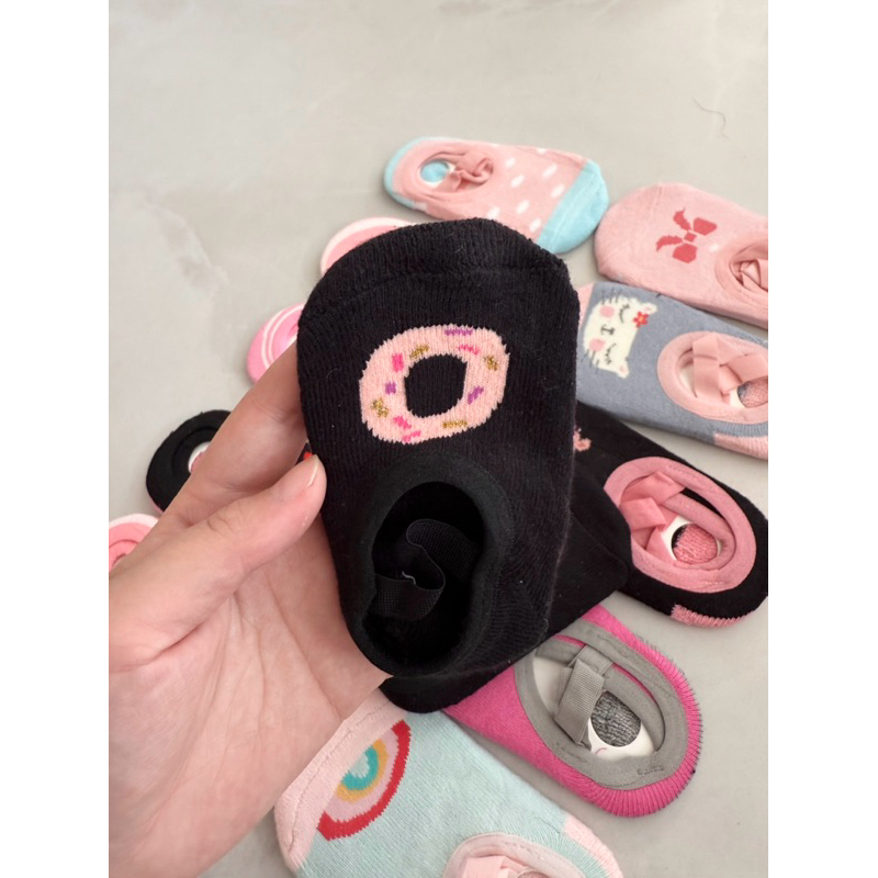 kit 6 Meia Sapatilha Antiderrapante Infantil e Bebê em Algodão Menina Estampas Varidas 0-10 ANOS
