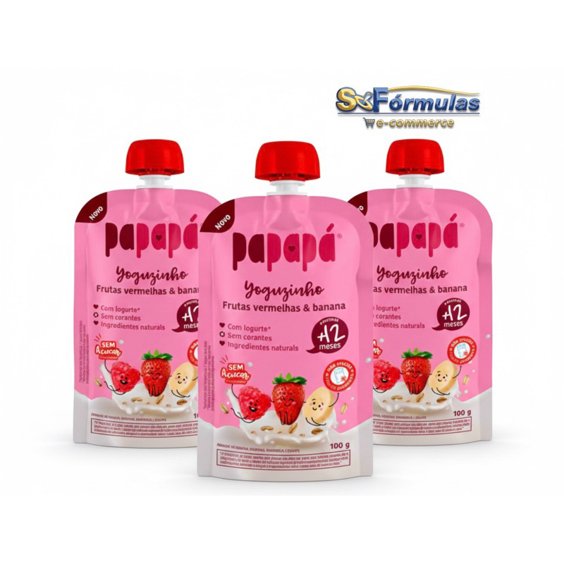Yoguzinho Papapá Papinha - Frutas Vermelhas & Banana - +12Meses 100g