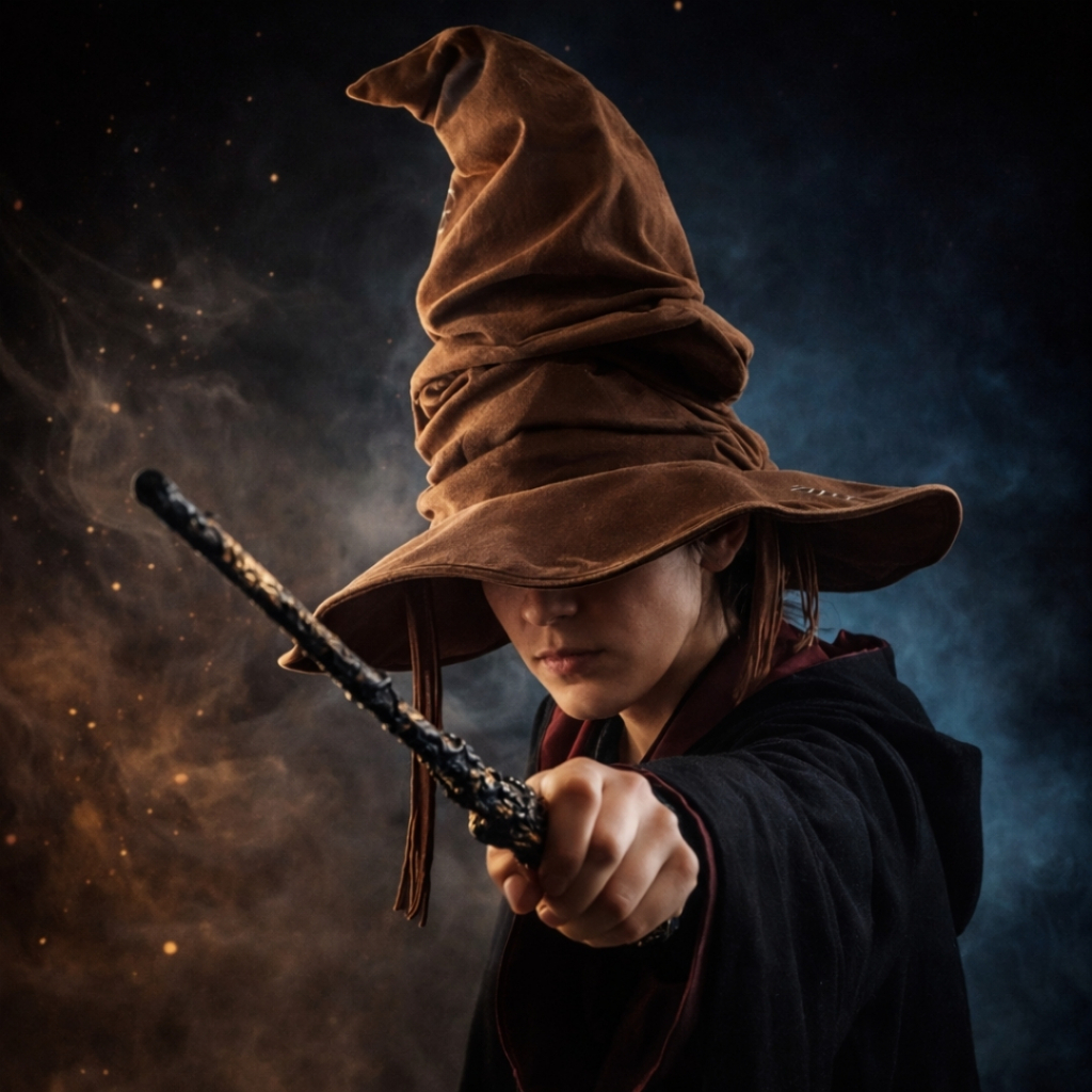 KIT HARRY POTTER CHAPÉU SELETOR E/OU VARINHA BRUXO | BRUXA | FANTASIA CARNAVAL / HALLOWEN PREMIUM | ENTREGA RÁPIDA