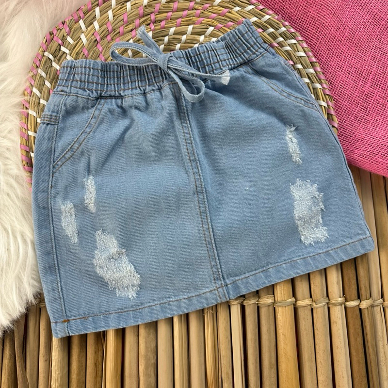 SAIA INFANTIL MENINAS JEANS DE ELÁSTICO DESFIADA