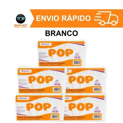 Papel Toalha Interfolha Pop para Dispenser de Banheiro Cozinha Escritório