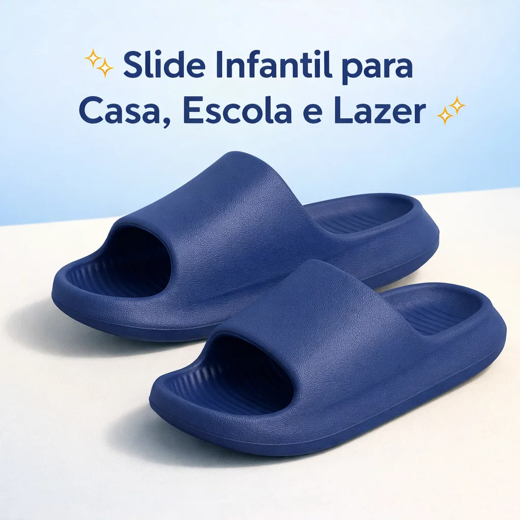 Sandalia Slide Chinelo Lisa Infantil Menina Menino Criança Dia a Dia Confortável Macio EVA Nuvem