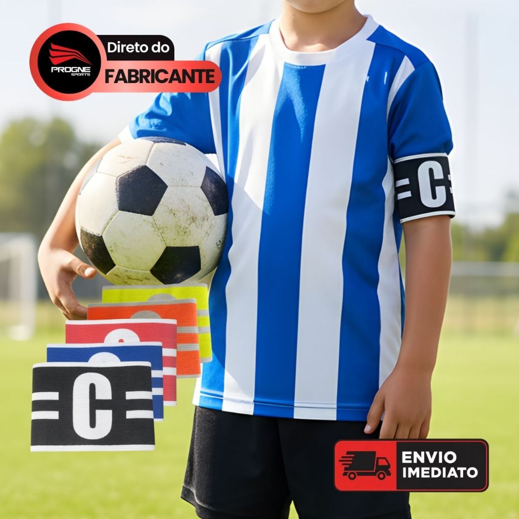 FAIXA CAPITÃO INFANTIL BRACADEIRA ELÁSTICA AJUSTÁVEL FUTEBOL - PROGNE SPORTS