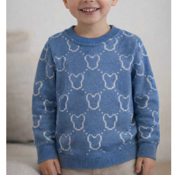 Suéter Tricot Infantil Crinça menino ursinho urso trico