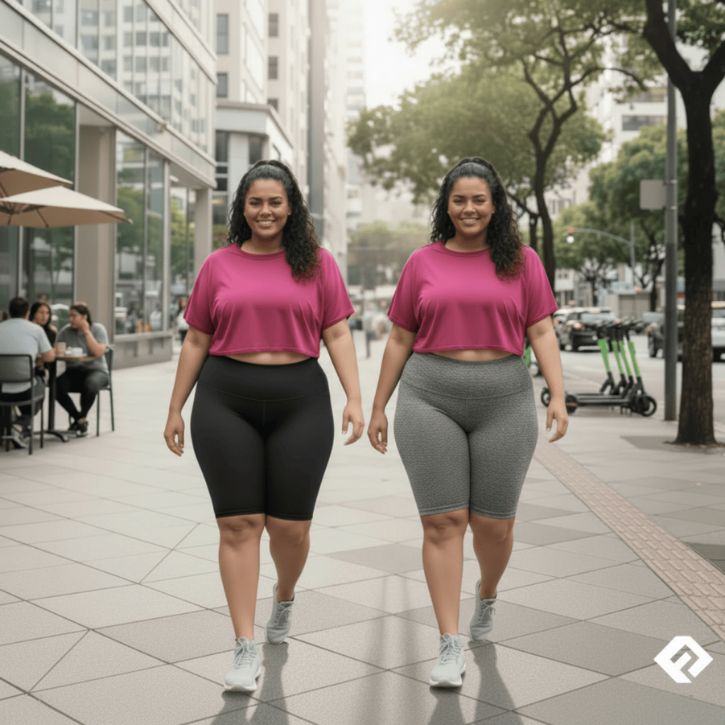 Kit 2 Bermuda Legging Plus Size Fitness Ciclista Cintura Alta Treino