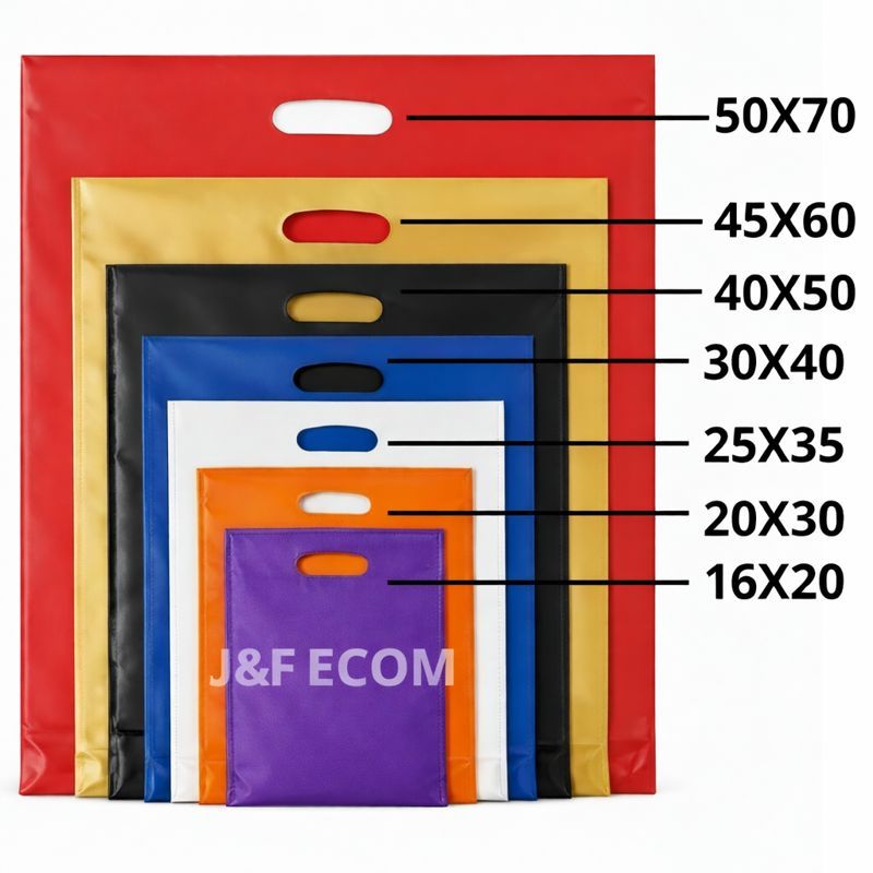 100UN Sacolas Plástica 16X20/20X30/25X35/30X40/40X50 Boca de Palhaço/Alça Vazada Sacola Lembrancinha