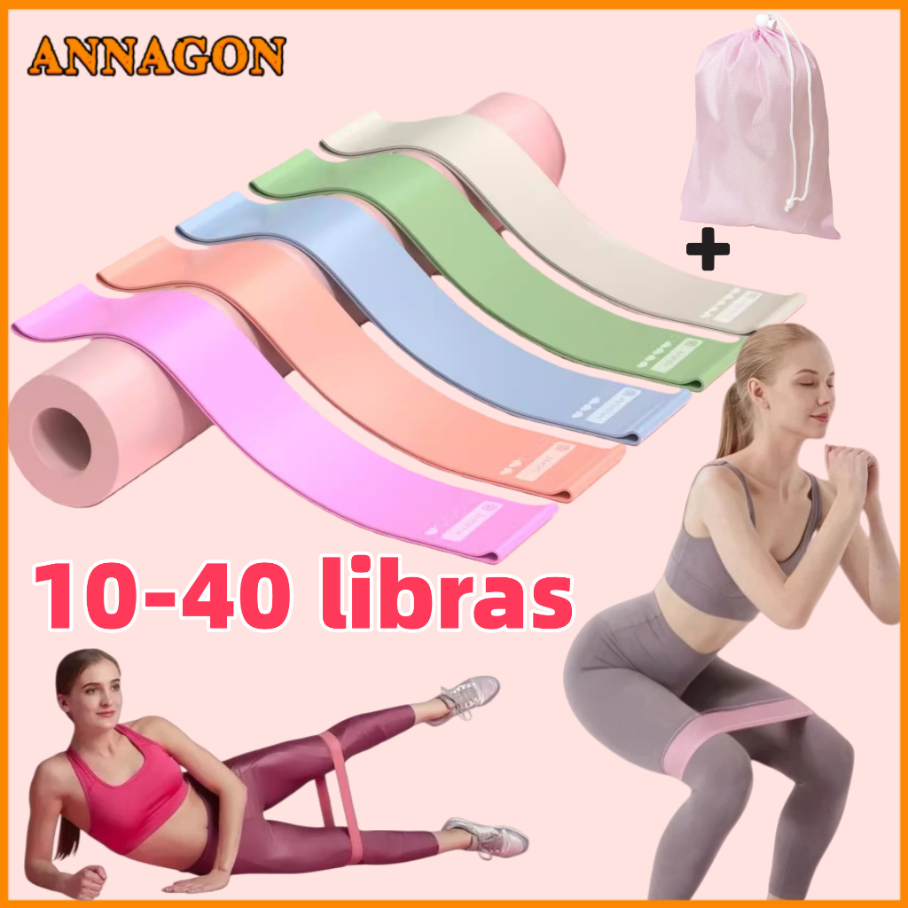 Kit 5/10 Faixas Elásticas de Silicone 100% para Exercícios de Resistência para Yoga Pilates Treino e Academia