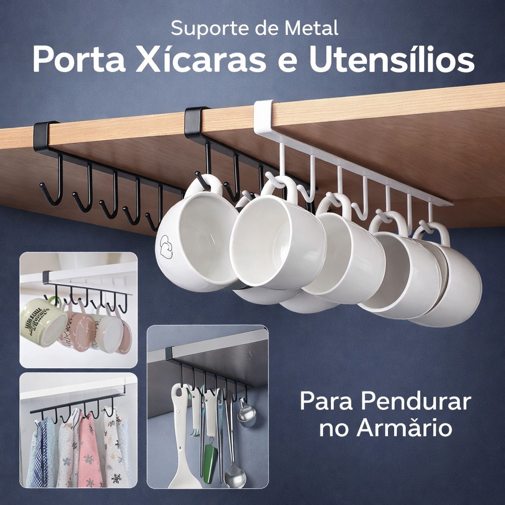 4 Pcs Suporte de Metal para Xícaras de Café Pequenas Utensílios Em Geral Para Pendurar No Armário