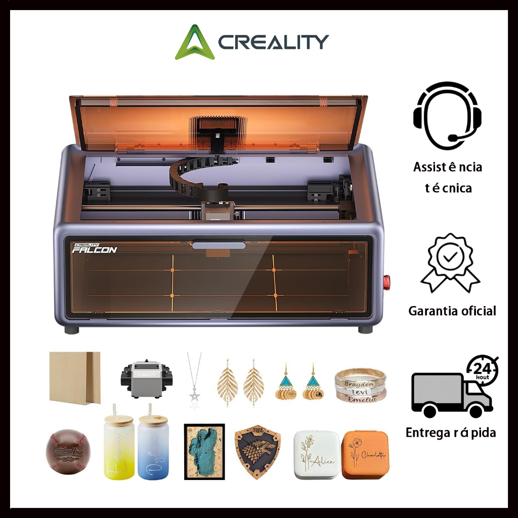 Creality Falcon A1 Máquina De Gravação A Laser 10W Com assistência de ar/câmera/extração de fumaça