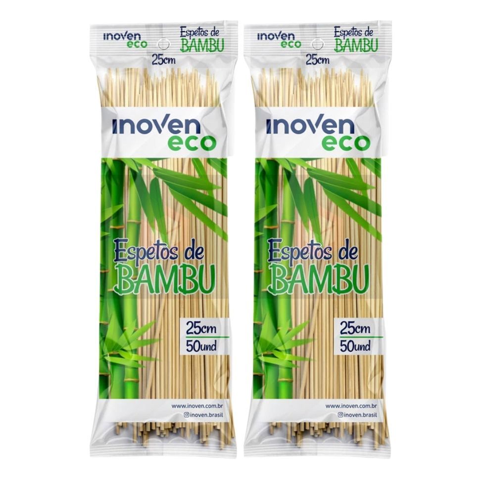 Espeto de Bambu 25cm com 100 unidades