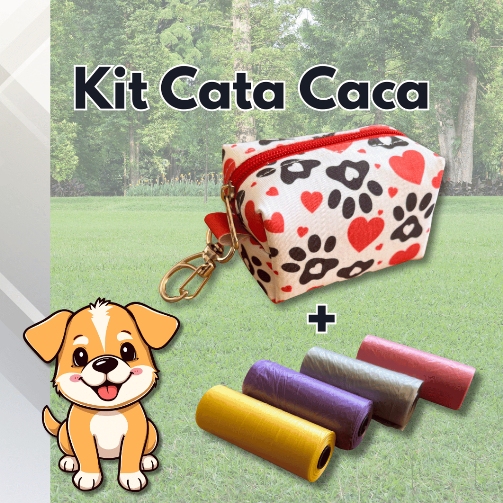 Cata Caca Pet  kit com Porta saco mais 60 saquinhos para cães e gatos . O melhor preço. Entrega Super Rápida.