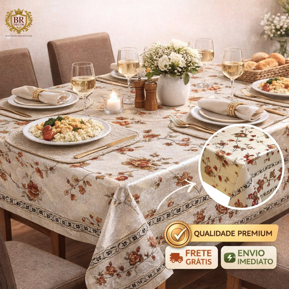Toalha De Mesa Metalizada 4, 6 e 8 Lugares - Linha Superior