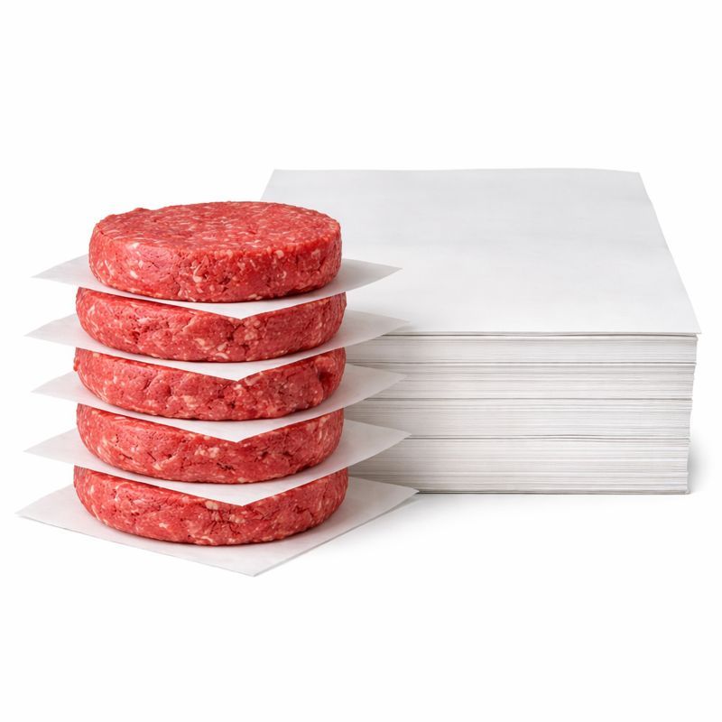 Separador de Hamburguer 12x12 e 15x15 (Branco) de Plástico Alimentício Resistente Não Gruda
