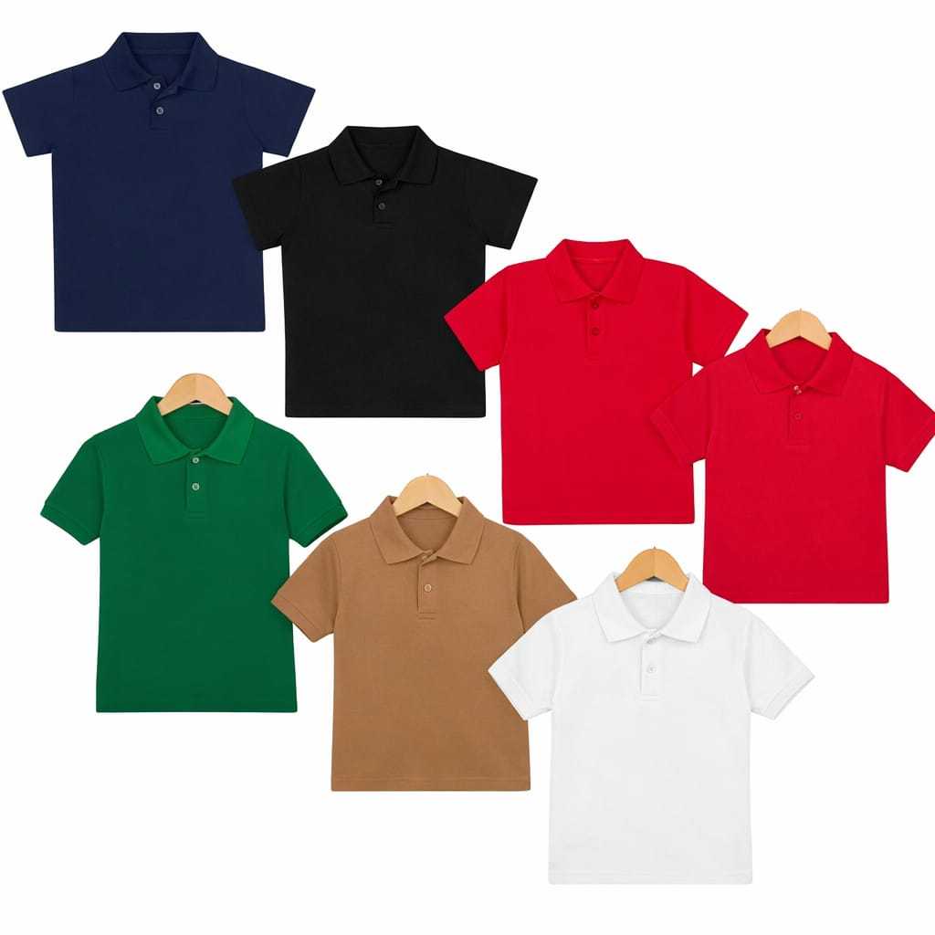 Kit C/2 Camisetas Polo Juvenil Manga Curta tamanho 01 ao 14