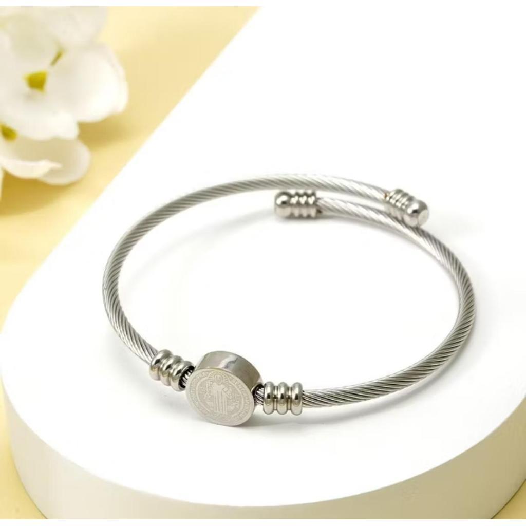 Pulseira Male feminina De Aço inoxidável trançado Em Formato De Prata Duorado