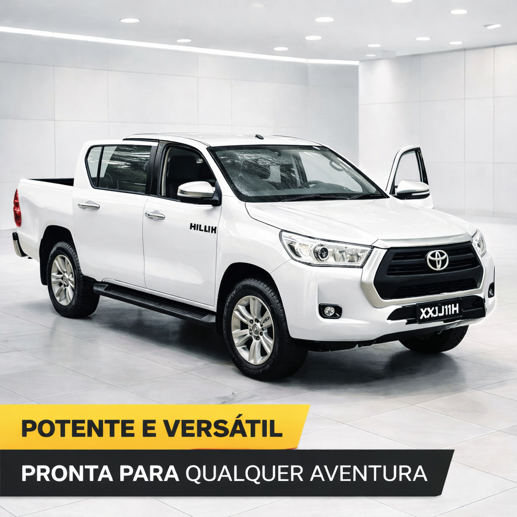 Miniatura De Ferro Toyota Hilux 2021 para Colecionadores 12cm - Preto, Branco e Azul