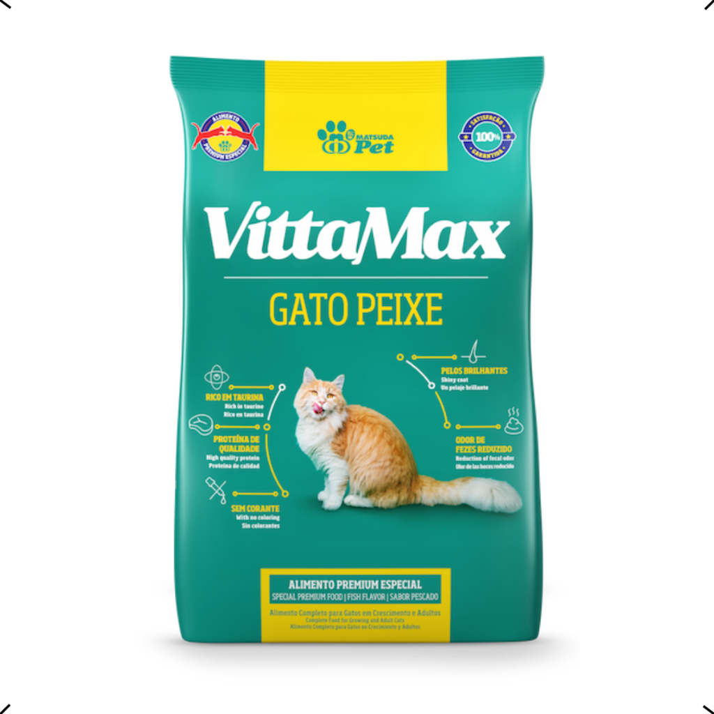 RAÇÃO PREMIUM VITTAMAX GATO ADULTO PEIXE 10KG