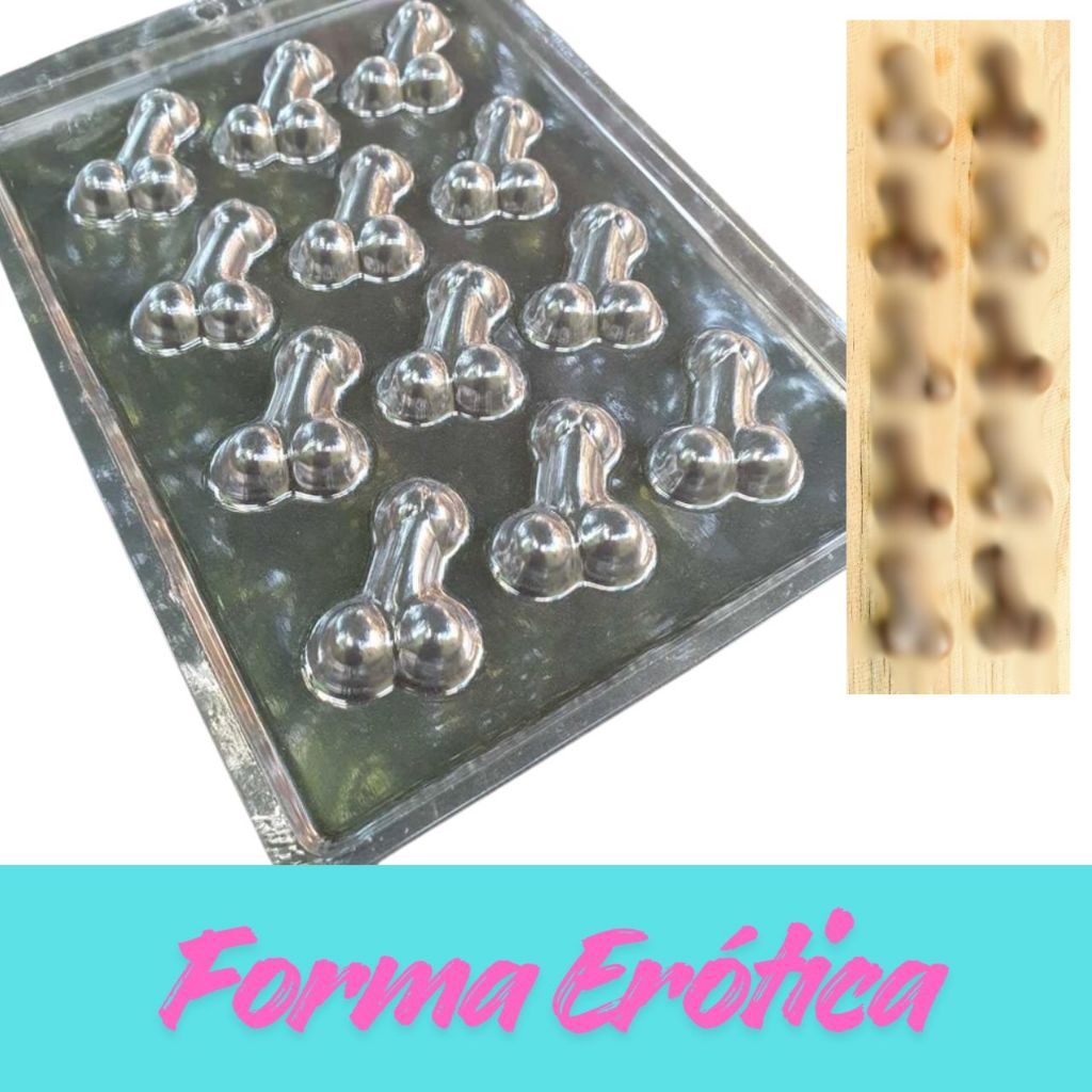 Forma de Acetato Para Confeitaria Mini Pênis 4cm Erótico
