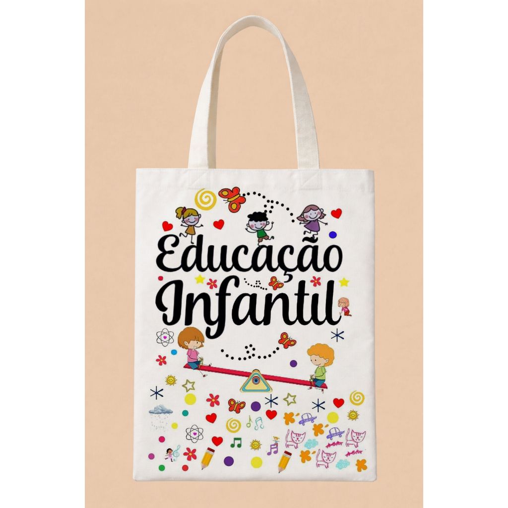 Bolsa ecobag sacola professoara pedagogia educaçao infantil, volta as aulas